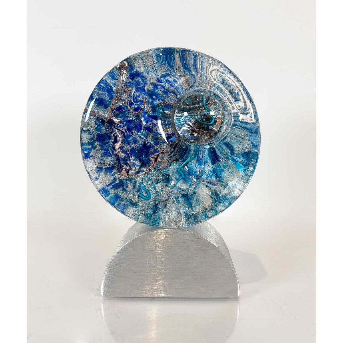 Mini Mandala with Lens Blue - Petroff Gallery - Glass Art