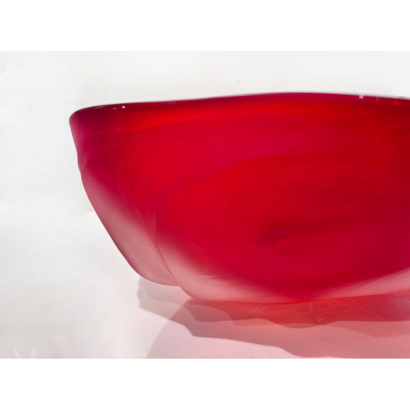 Red Undula Bowl - Petroff Gallery - Glass Art