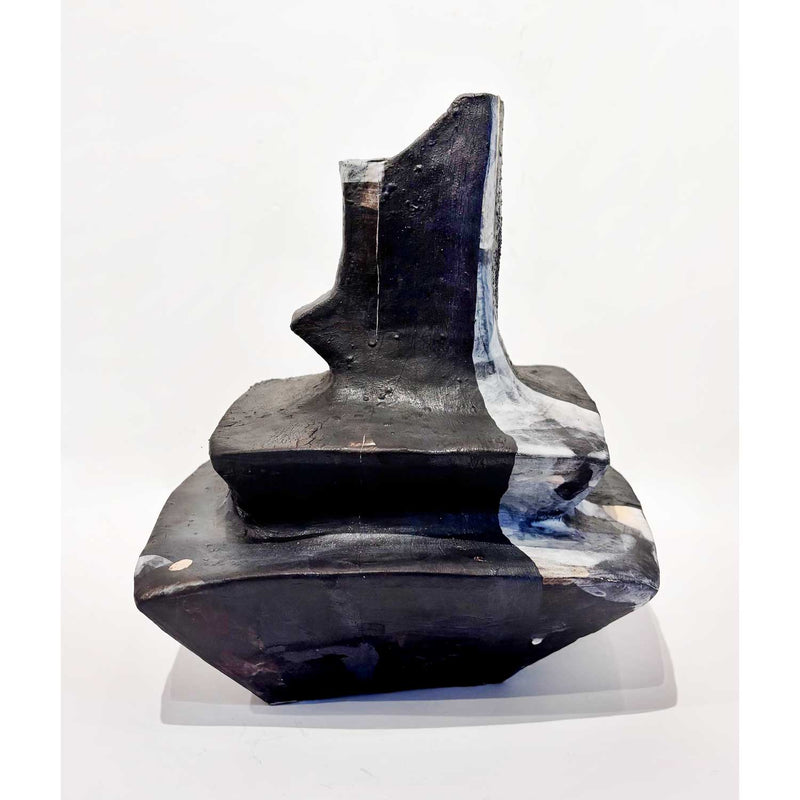 Low Wide Black Vase - Petroff Gallery - Ceramic Art