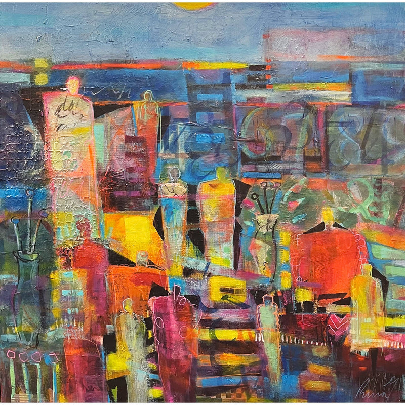 Beneath the Same Blue Sky 2 40" x 40" - Petroff Gallery -  - Rina Gottesman - Beneath the Same Blue Sky 2, 40" x 40"