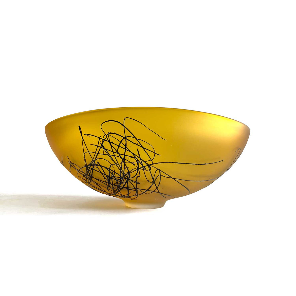 Brilliant Gold Scribe Bowl - Petroff Gallery -  - Goodman Studio - Brilliant Gold Scribe Bowl, 6.5"H x 14"W x 10"L