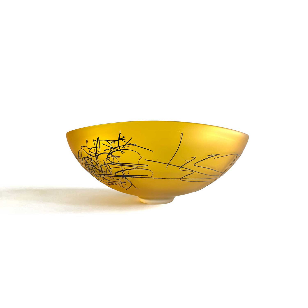 Brilliant Gold Scribe Bowl - Petroff Gallery -  - Goodman Studio - Brilliant Gold Scribe Bowl, 6.5"H x 14"W x 10"L