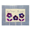 3 Flowers Challah Cover Blue - Petroff Gallery - Judaica