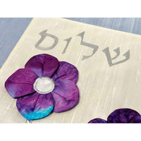 3 Flowers Challah Cover Blue - Petroff Gallery - Judaica