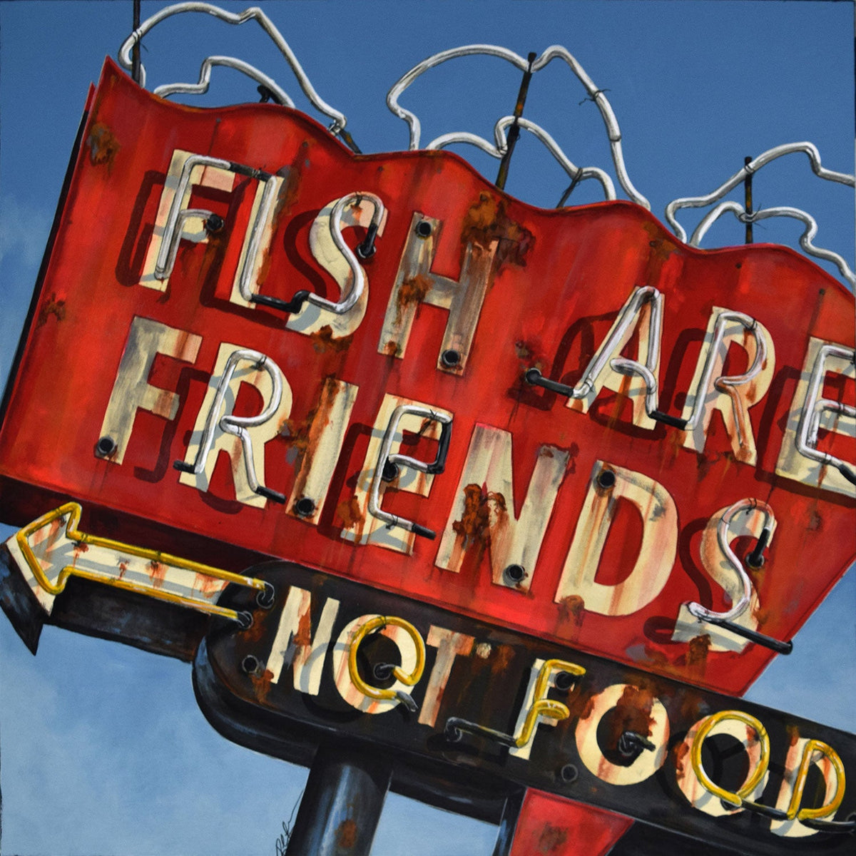 Fish 30" x 30" - Petroff Gallery -  - Rob Croxford - Fish 30" x 30"