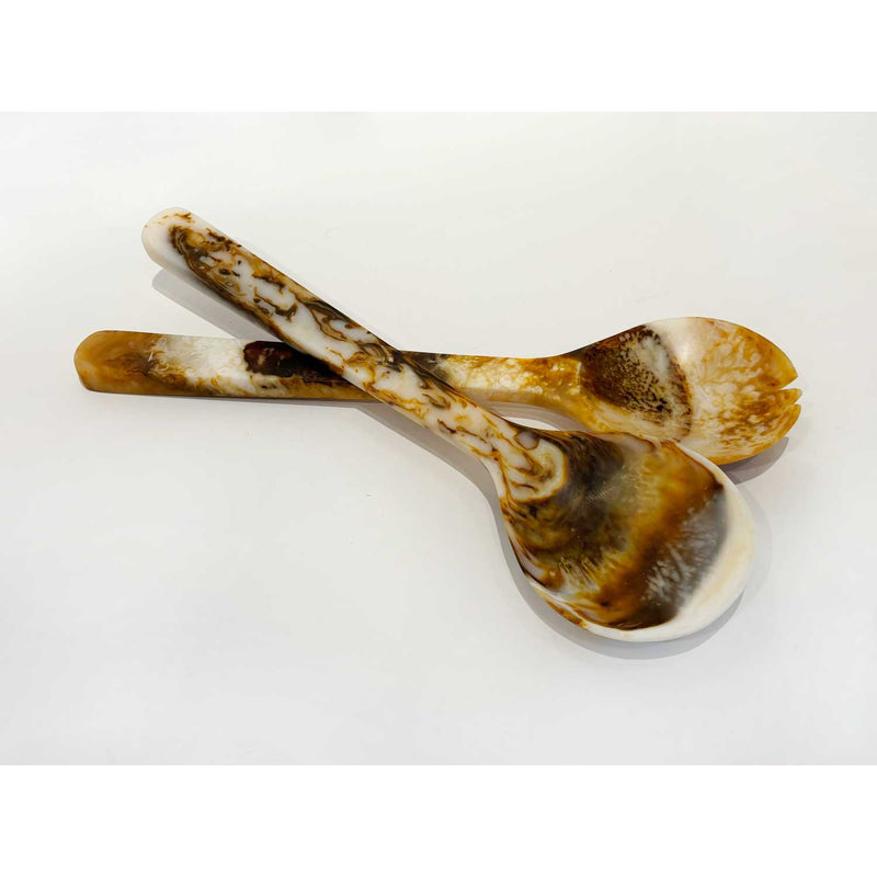 Salad Server & Bowl Set Amber - Petroff Gallery - Tableware