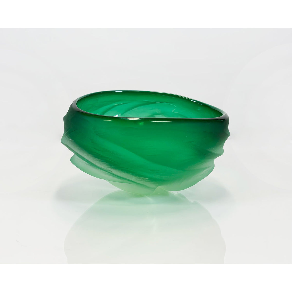 Green Undula Bowl - Petroff Gallery -  - Brad Copping - Green Undula Bowl, 4" x 8" x 7"