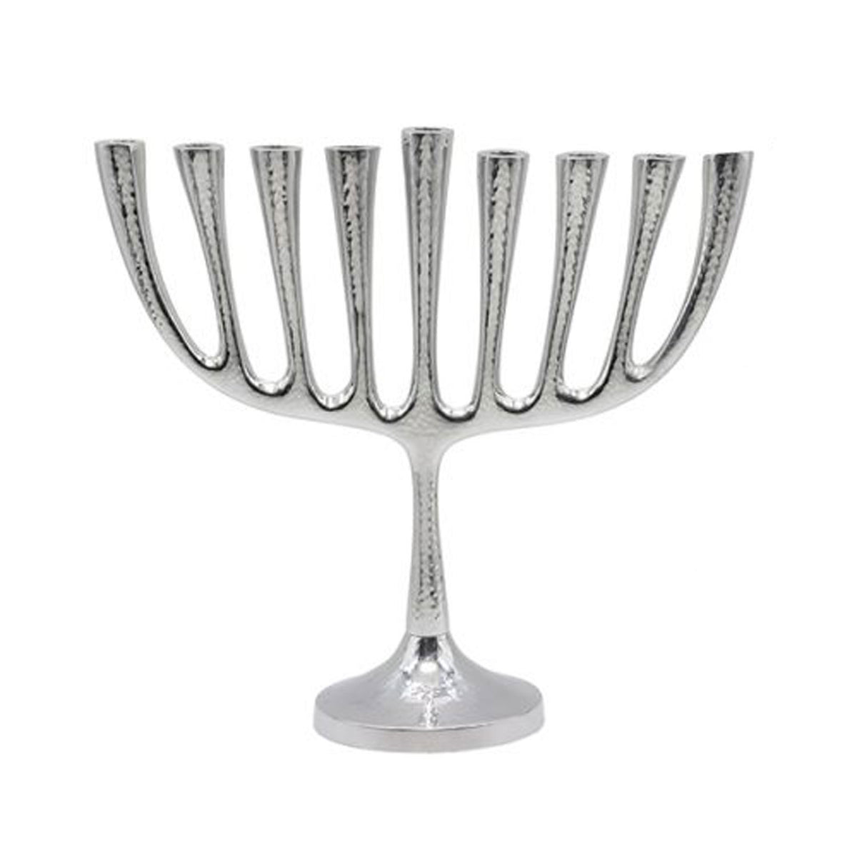 Large Classic Hammer Work Menorah - Petroff Gallery - Judaica