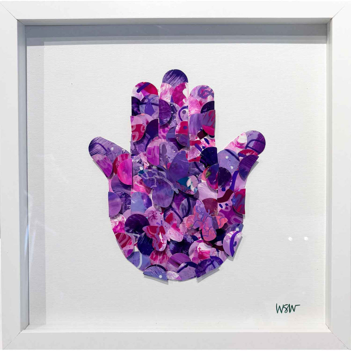 Hamsa with Lilac and Love 12" x 12" - Petroff Gallery - Painting