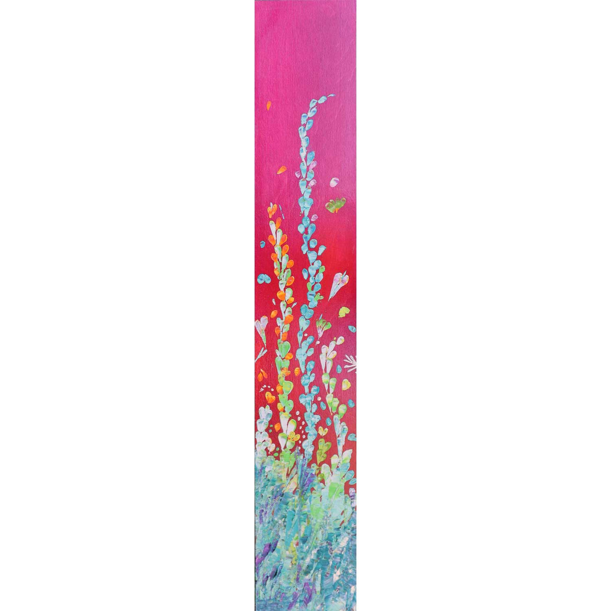 Hollyhocks 36" x 6" - Petroff Gallery -  - Kate  Taylor - Hollyhocks, 36" x 6"