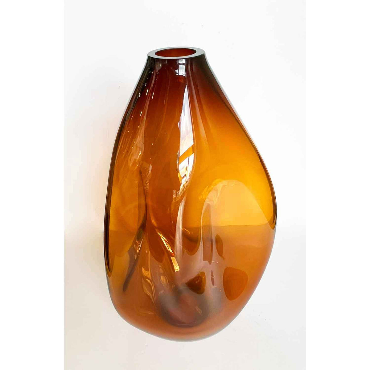 Amber Summit Vase Natural Finish - Petroff Gallery - Glass Art