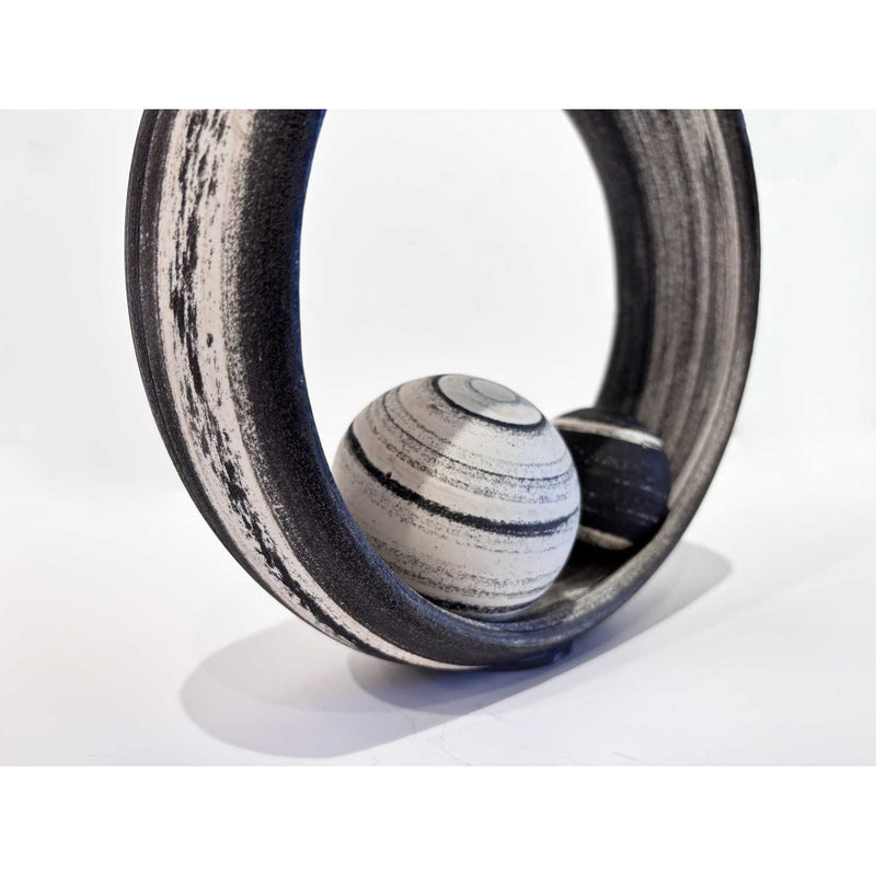 Round Ceramic Sculpture - Petroff Gallery - Ceramic Art