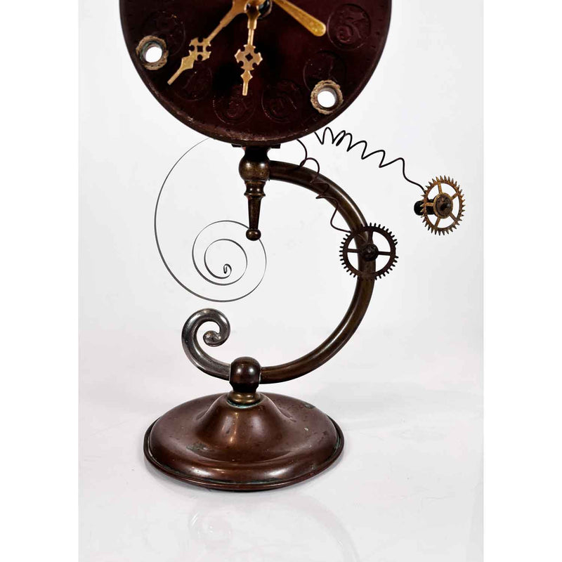 Small Steampunk Clock 6588 - Petroff Gallery - Mixed Media Art