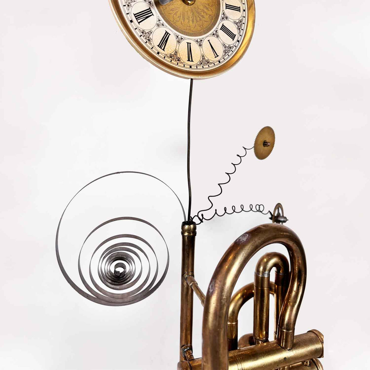 Trumpet Clock 6648 - Petroff Gallery - Mixed Media Art