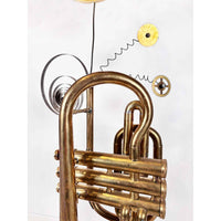 Trumpet Clock 6648 - Petroff Gallery - Mixed Media Art