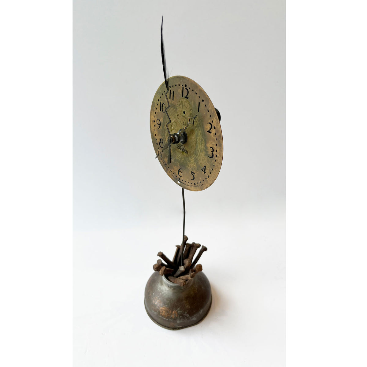 Clock with Nails 6645 - Petroff Gallery - Mixed Media Art