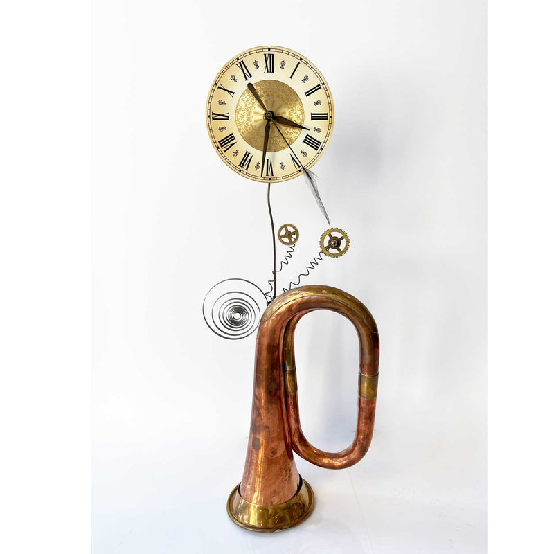 Trumpet Clock 6649 - Petroff Gallery - Mixed Media Art