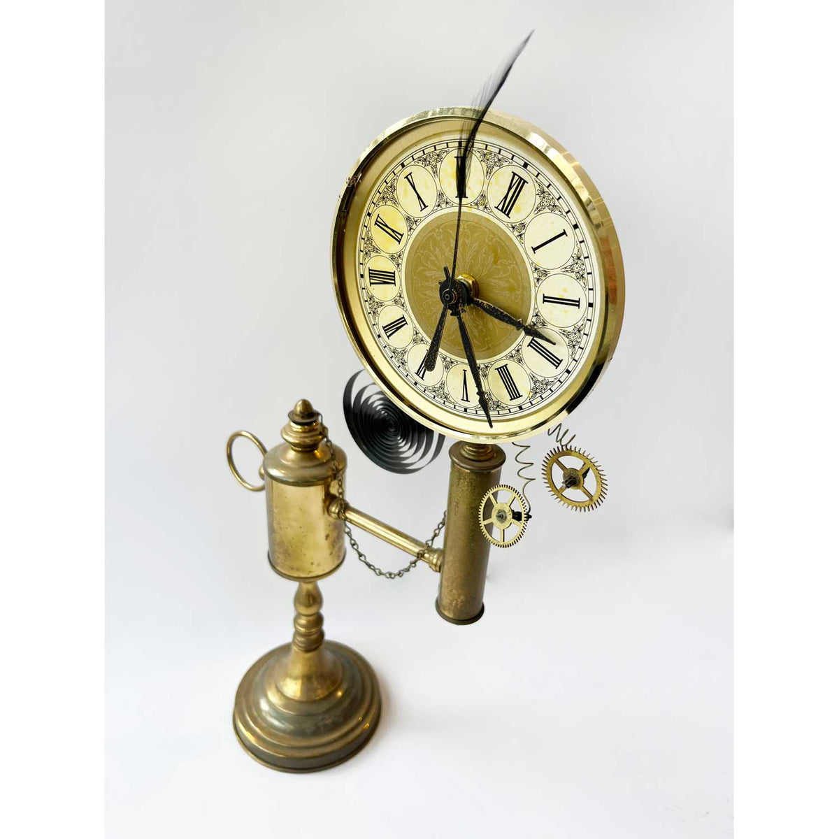 Brass Steampunk Clock 6642 - Petroff Gallery - Mixed Media Art