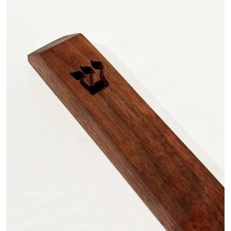 Large Bevel Walnut Mezuzah Petroff Gallery 