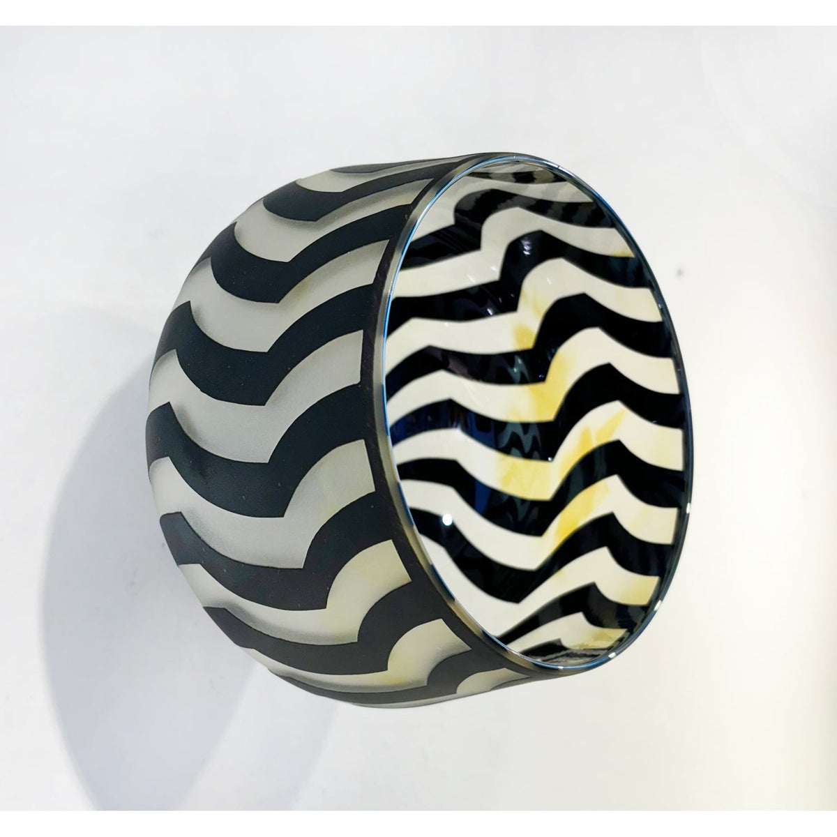 Large White/Yellow Wall Mounted Bowl - Petroff Gallery -  - Jared Last - Large White/Yellow Wall Mounted Bowl, 6" x 5.5" x 5.5"