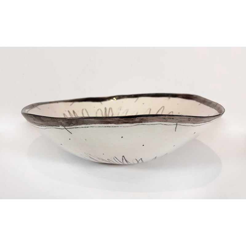 White Gold Circle Bowl - Petroff Gallery - Ceramic Art