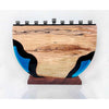 Blue Resin Wood Menorah - Petroff Gallery - Judaica