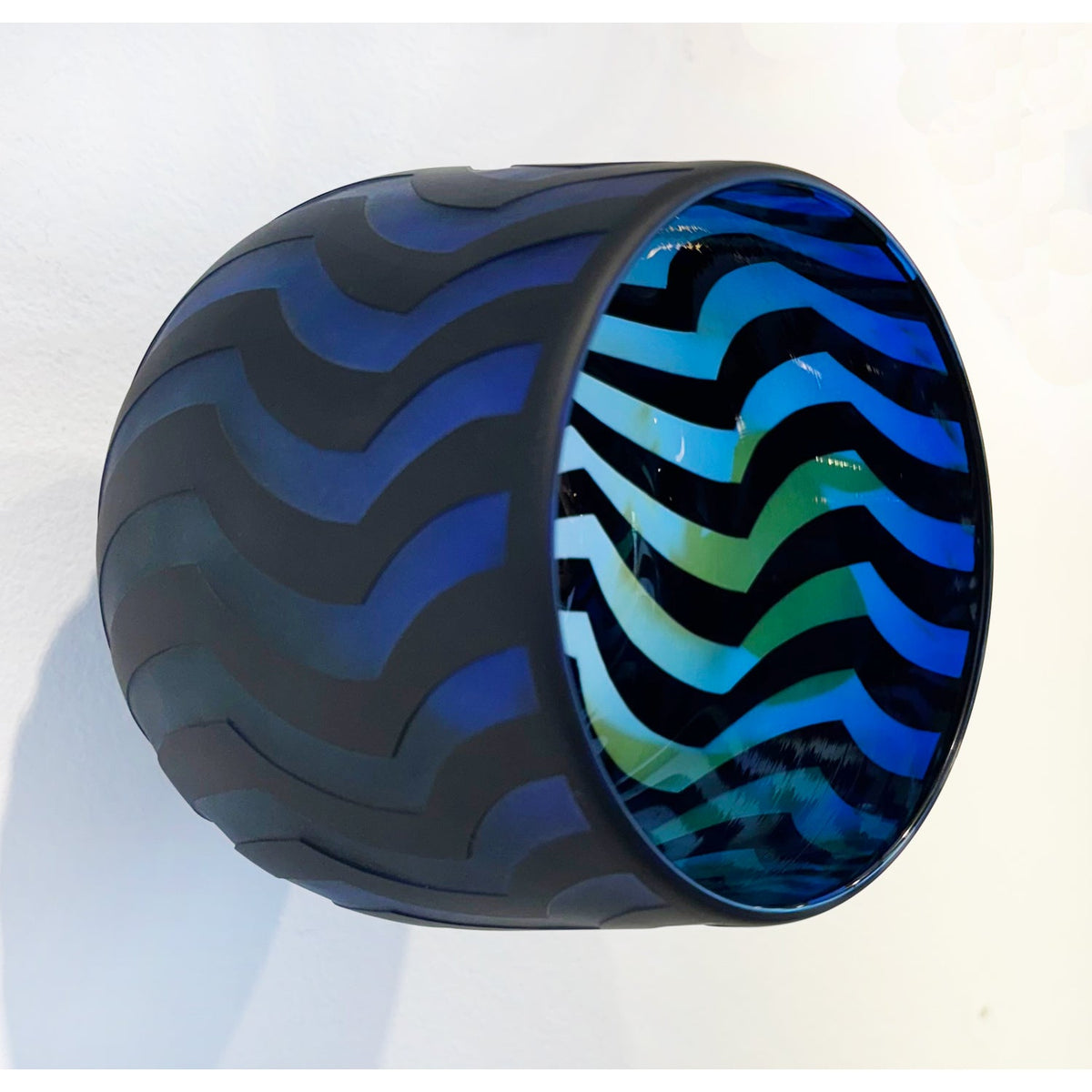 Medium Blue Wall Mounted Bowl - Petroff Gallery -  - Jared Last - Medium Blue Wall Mounted Bowl, 5.5" x 4.5" x 4.5"