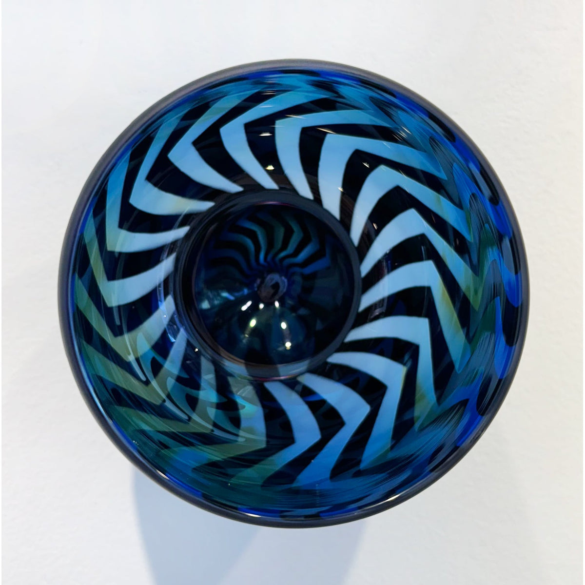 Medium Blue Wall Mounted Bowl - Petroff Gallery -  - Jared Last - Medium Blue Wall Mounted Bowl, 5.5" x 4.5" x 4.5"