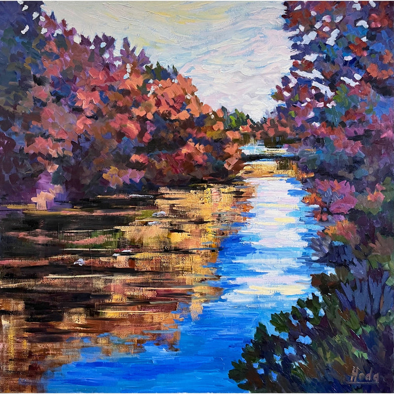 Quiet Reflections 40" x 40" - Petroff Gallery -  - Hoda Nicholas - Quiet Reflections, 40" x 40"