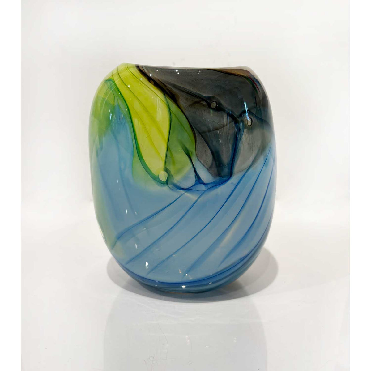 Short Blue with Lime Ether Series - Petroff Gallery - Glass