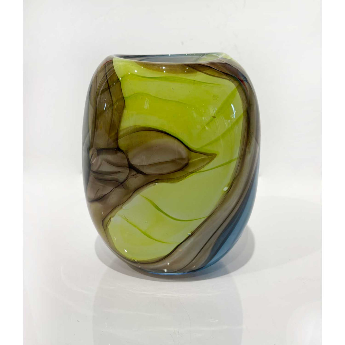 Short Blue with Lime Ether Series - Petroff Gallery - Glass