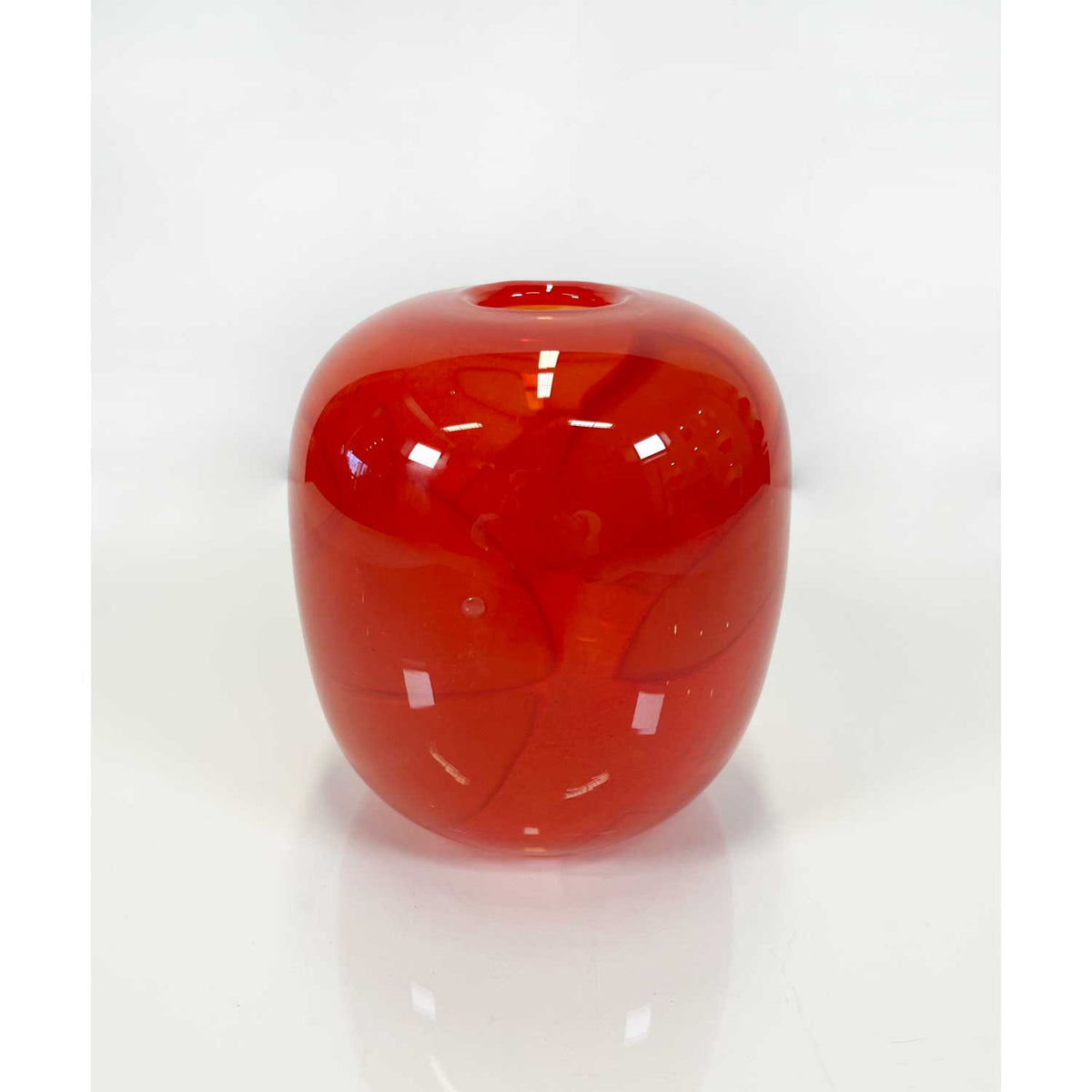 Shadow Vase - Barrel Form Red - Petroff Gallery -  - Sue Rankin - Shadow Vase Barrel From Red, 5" x 4" x 4"