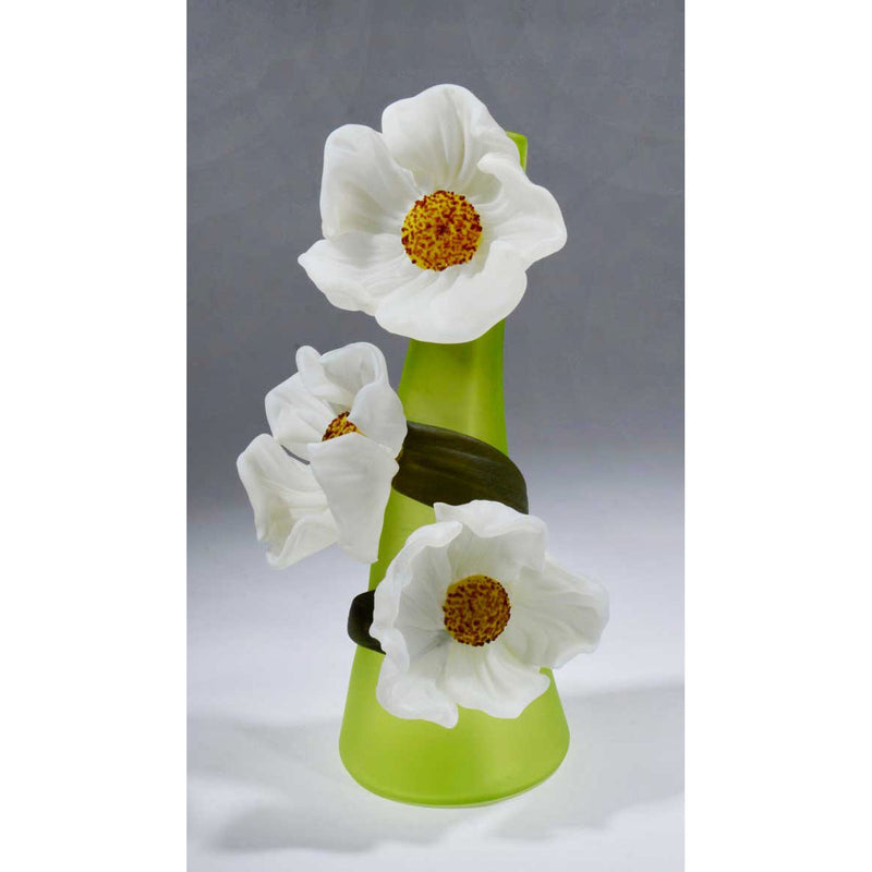 Sprig Vase Lime with White Peony - Petroff Gallery -  - Susan Rankin - Sprig Vase Lime with White Peony