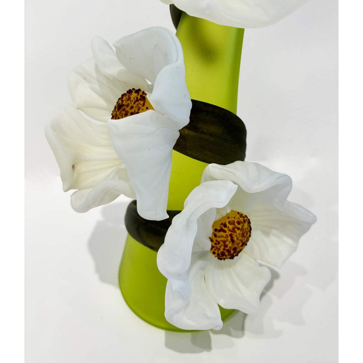 Sprig Vase Lime with White Peony - Petroff Gallery -  - Susan Rankin - Sprig Vase Lime with White Peony