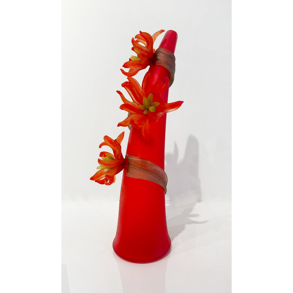 Sprig Vase Red with Red Daisy - Petroff Gallery -  - Susan Rankin - Sprig Vase Red with Red Daisy