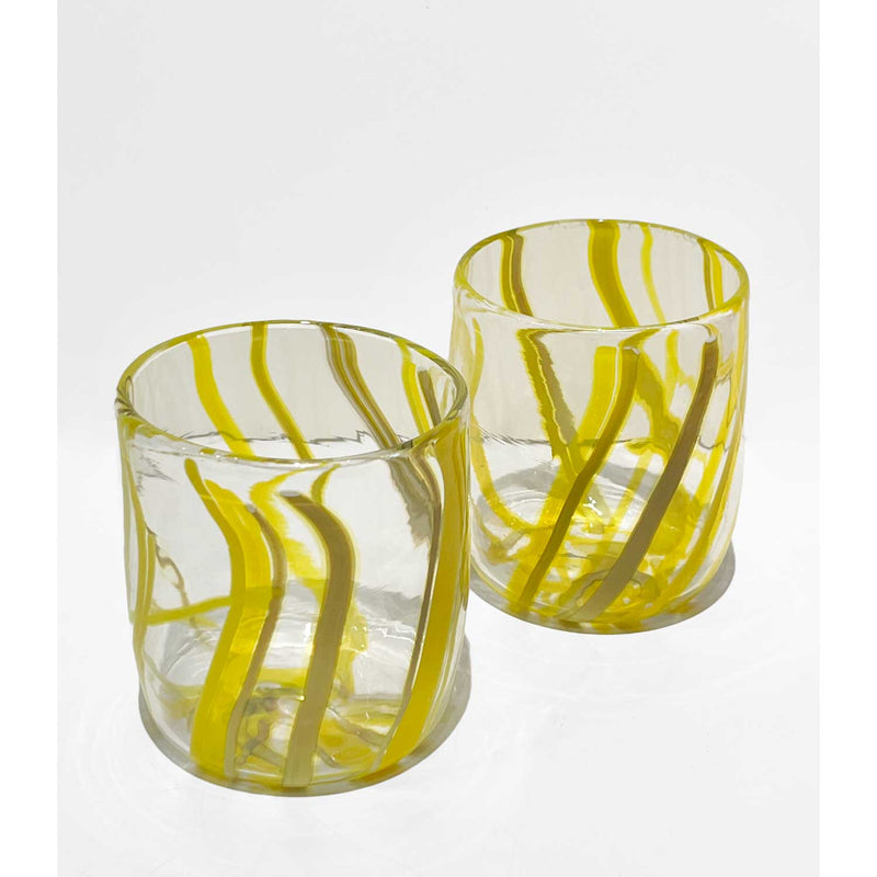 Thin Line Cups - Petroff Gallery -  - Sue Rankin - Thin Line Cups Yellow, 3.5" x 3" x 3"