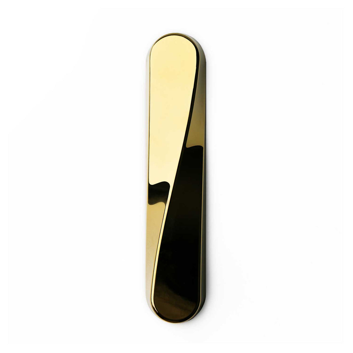 Twist Mezuzah Shiny Gold Petroff Gallery 