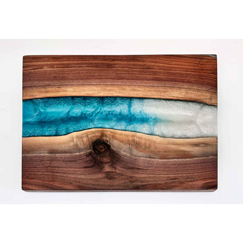 Venice Blue Pearl Walnut Board 1 - Petroff Gallery - Wood Art