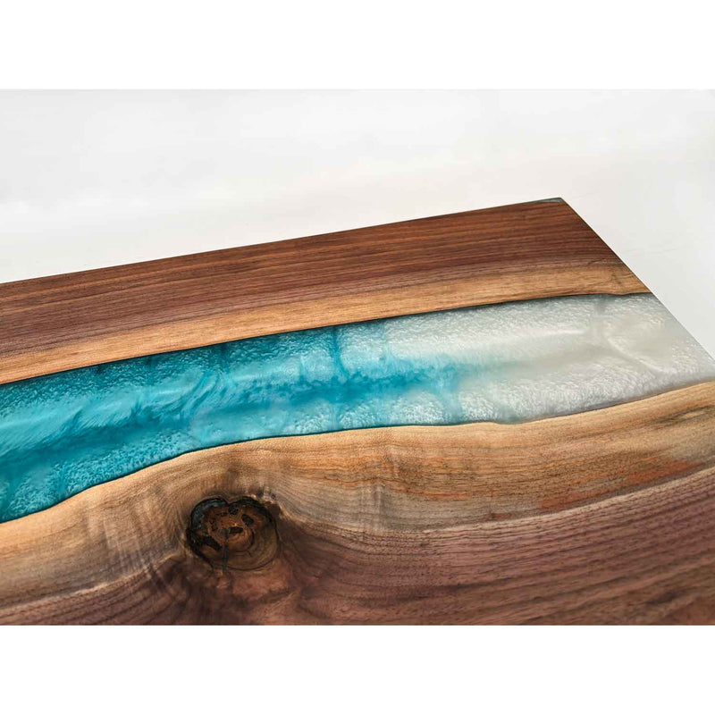 Venice Blue Pearl Walnut Board 1 - Petroff Gallery - Wood Art