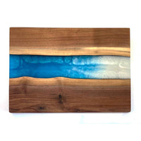 Venice Blue Pearl Walnut Board 3 - Petroff Gallery - Wood Art