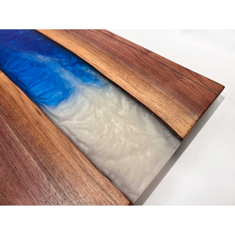 Ocean Blue Pearl Walnut Board 1 - Petroff Gallery - Wood Art