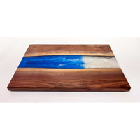 Ocean Blue Pearl Walnut Board 2 - Petroff Gallery - Wood Art