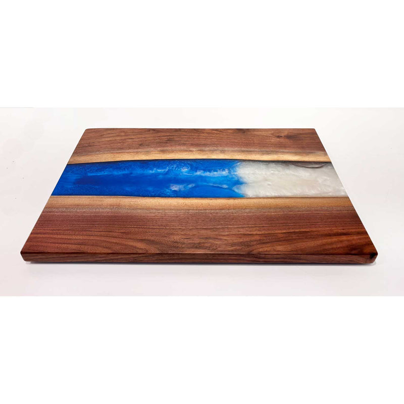 Ocean Blue Pearl Walnut Board 2 - Petroff Gallery - Wood Art