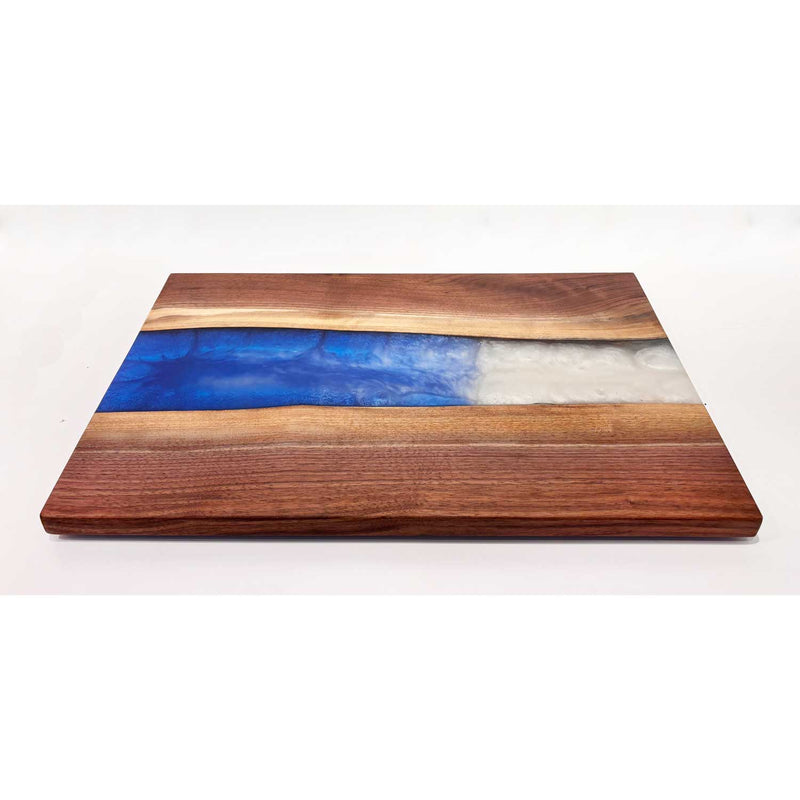 Ocean Blue Pearl Walnut Board 3 - Petroff Gallery - Wood Art