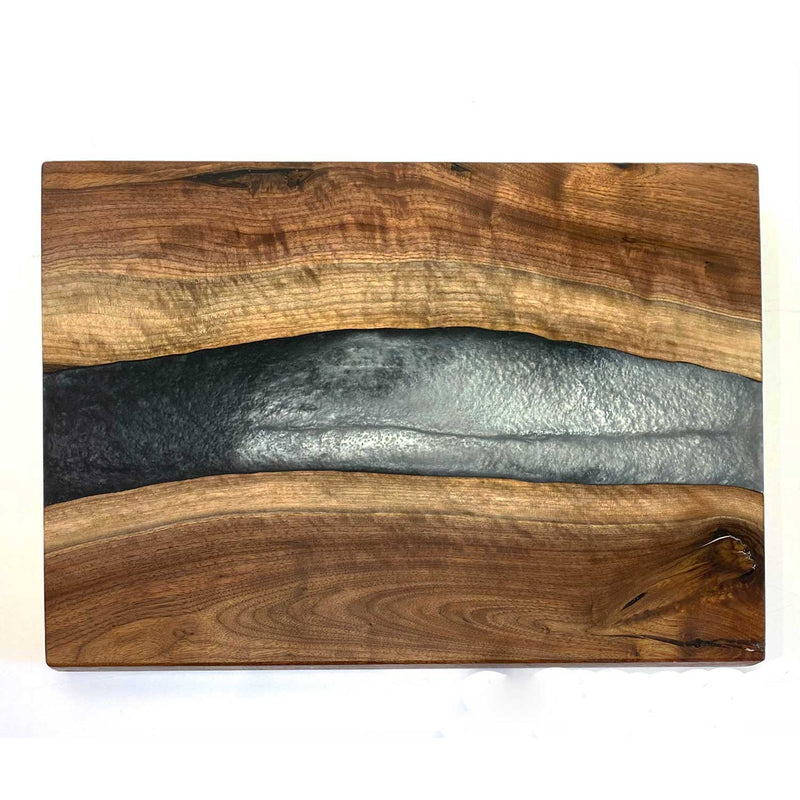 Battleship Grey Pearl Walnut Board 2 - Petroff Gallery - Wood Art