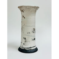 White Raku Footed Vase Petroff Gallery 