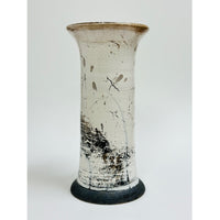 White Raku Footed Vase Petroff Gallery 