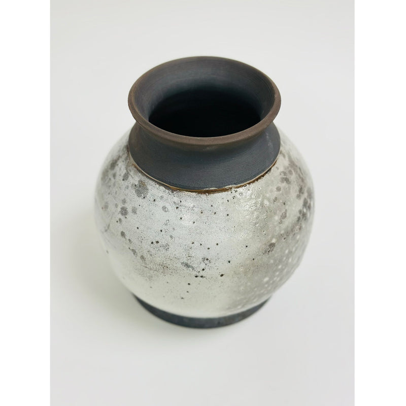 White Raku Small Vase Petroff Gallery 