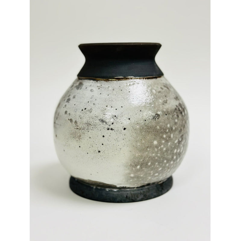 White Raku Small Vase Petroff Gallery 