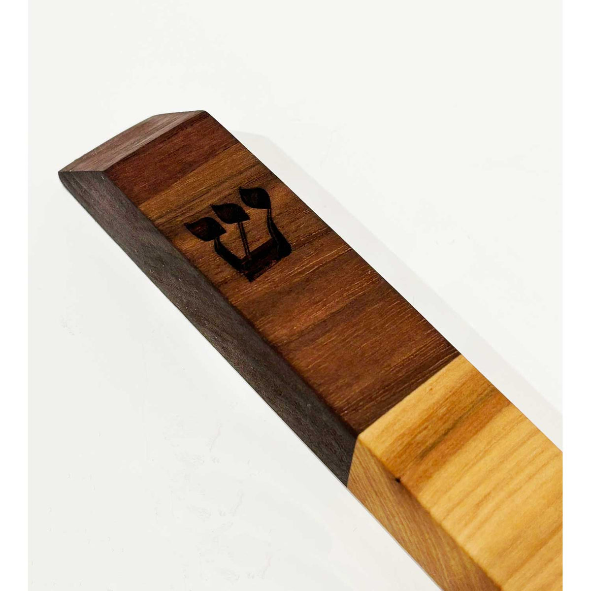 X-Large Bevel Walnut Mezuzah Petroff Gallery 